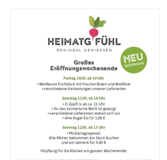 Flyer zum Eröffnugswochenden