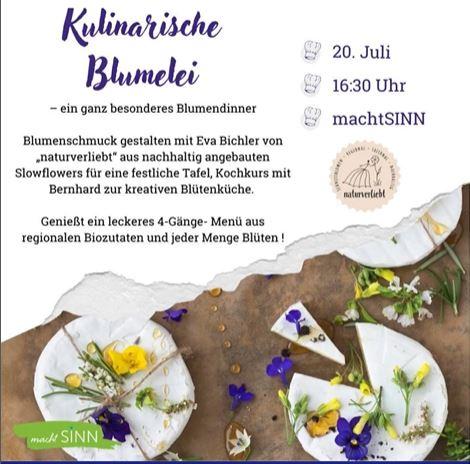 Flyer zur Veranstaltung Kulinarische Blumelei